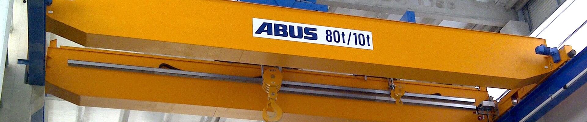 Suwnica ABUS o nośności 80t/10t w firmie stoczniowej w północno-zachodniej Hiszpanii 