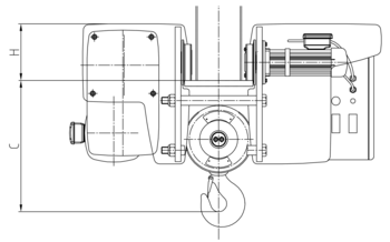 Przegląd techniczny elektrycznych wciągników linowych ABUS GM wraz z modelami, udźwigami i wymiarami.